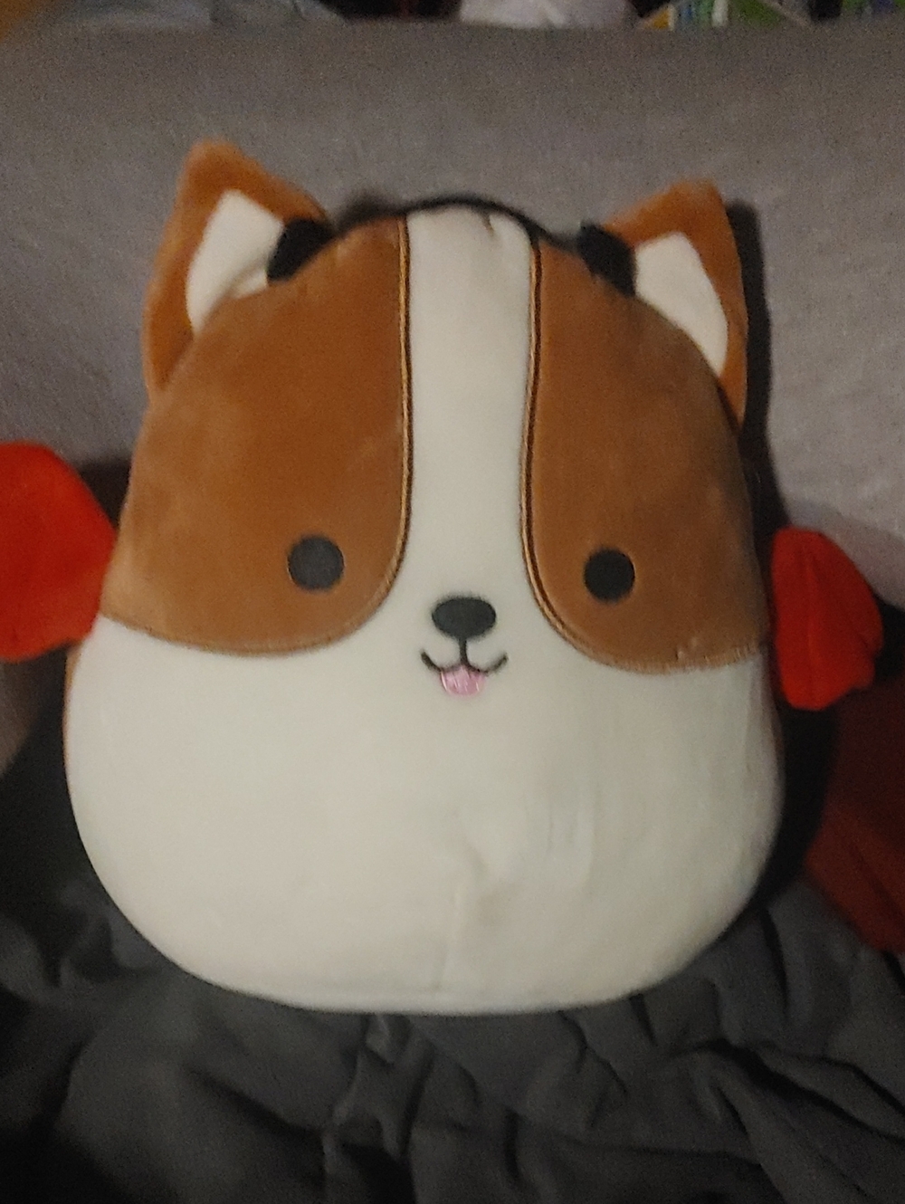 Squishmallows Reginald Corgi in Devil Costume